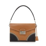 Prada Vachetta Bicolor Shoulder Bag, Natural/Black
